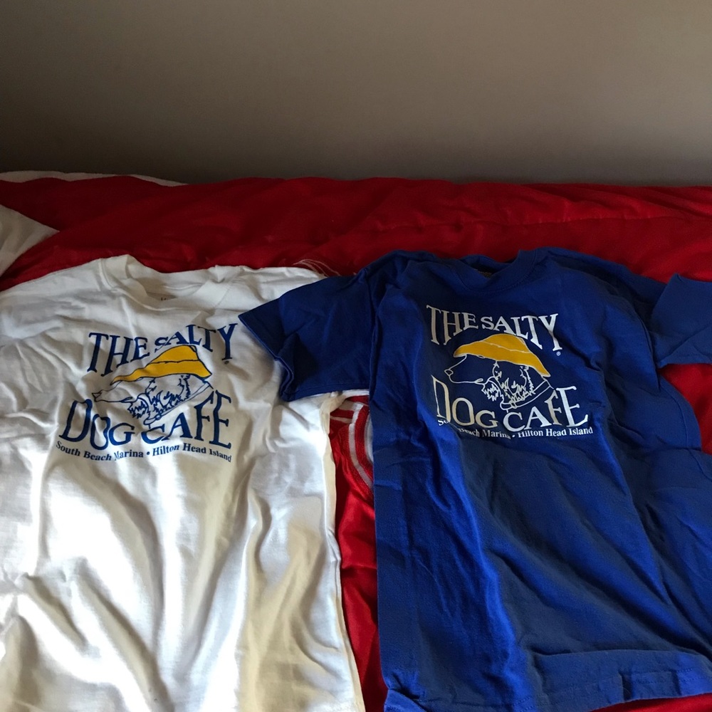 Two Salty dog T-Shirts Blue and White